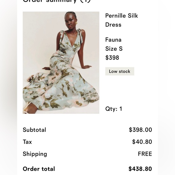 Reformation Pernille Silk Gown in Fauna Print Size XS - Picture 8 of 9